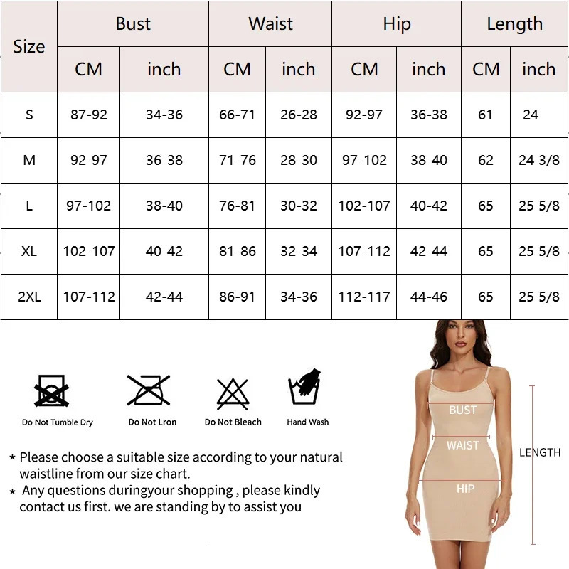 Women Shapewear Full Slip Tummy Control Crew Neck Cami Mini Under Dress Smooth Body Shaper Spaghetti Straps Lingerie 250424