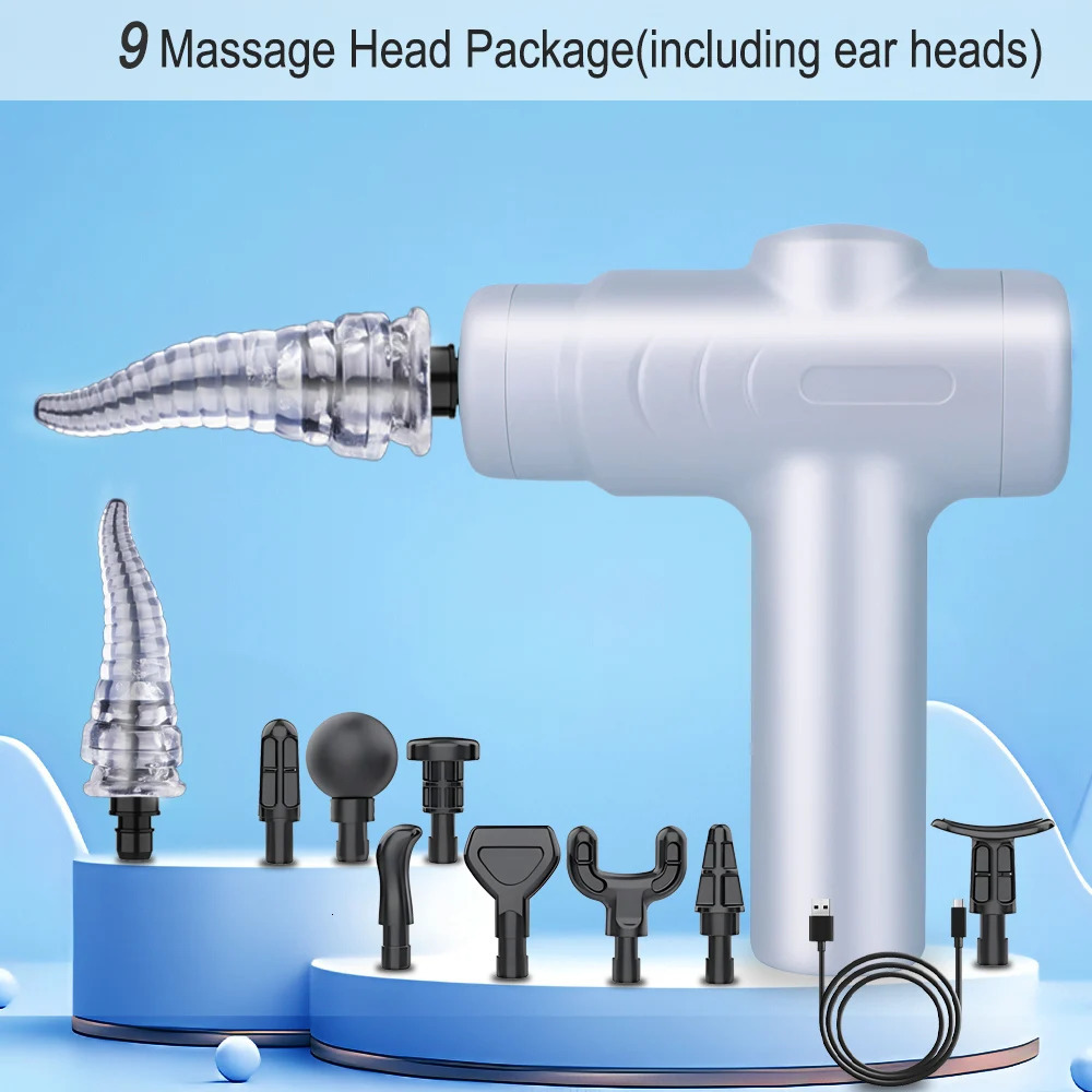 Massage Gun Variable Frequency 5 Levels Fascial gun Dual mode 4x Strike Massager head Massager Body Neck Back Leg Fitness Tool 250424