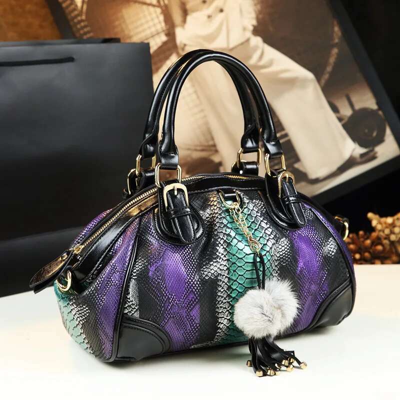 Spring patent leather embroidered printed handbag dumpling banquet dress large-capacity one-shoulder cross-body women's bag