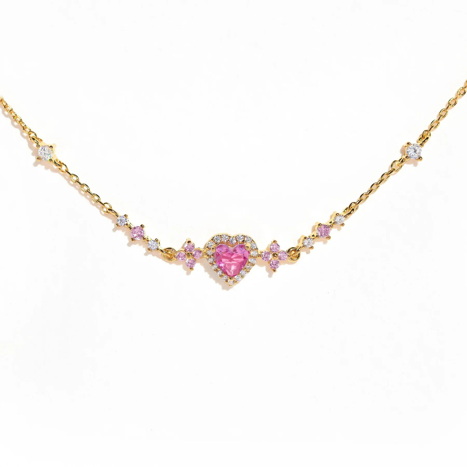 Fashion Y2K Exquisite Sweet Pink Zircon Bow Knot Love Chain Bracelet Womens Party Birthday Jewelry Gift 250428