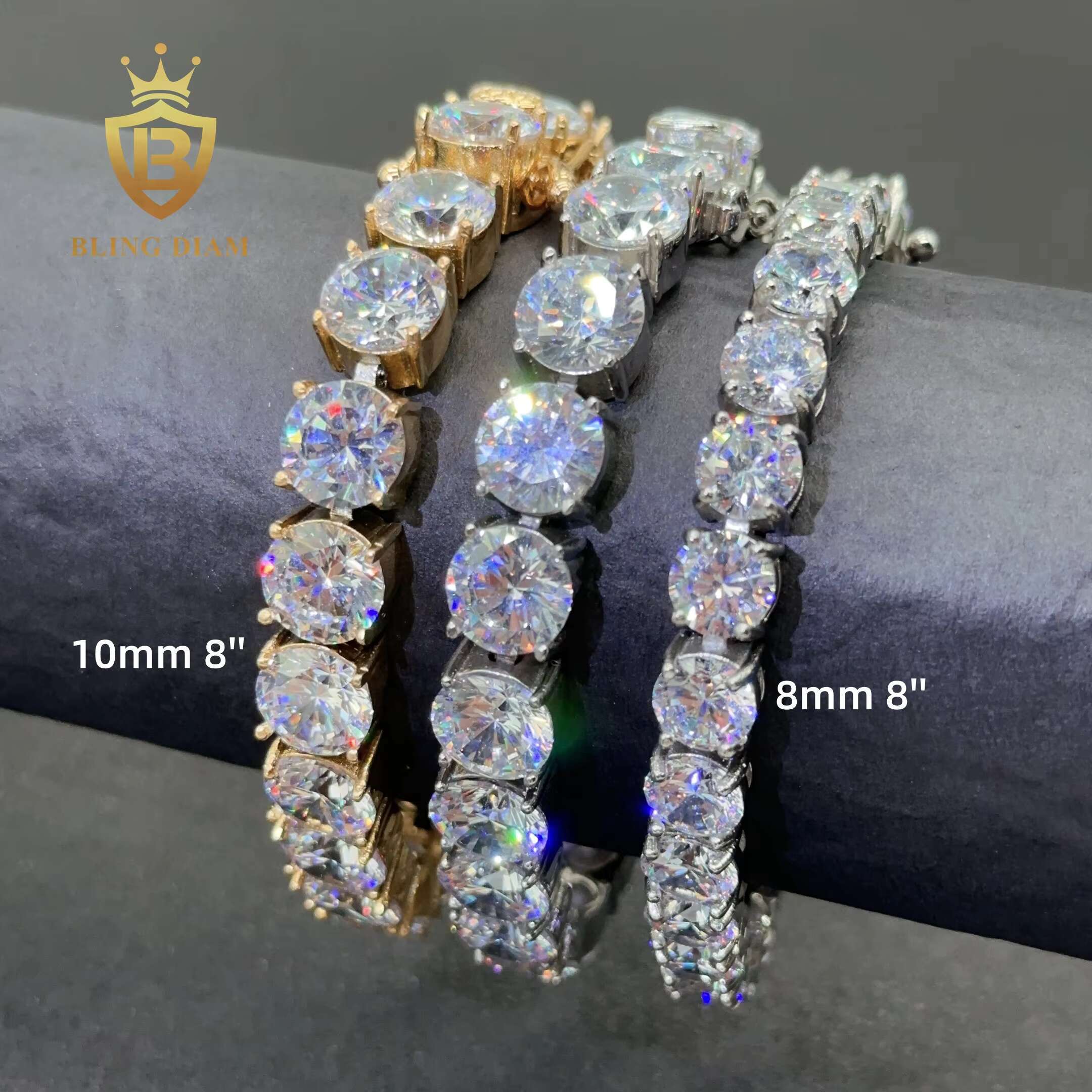 Direct Sale 8mm 10mm 316L Stainless Steel Tennis Chain 5a+ Cz Diamond Hiphop Tennis Necklace Bracelets