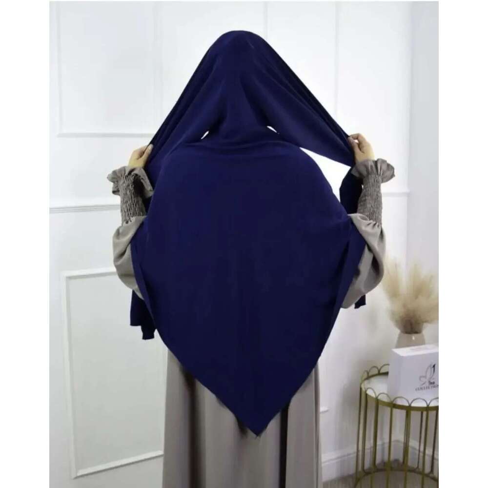 Anti Slip Muslim Hijab Set Jersey Khimar Abaya With Silicone Grip Band Breathable Islamic Prayer Scarf For Women