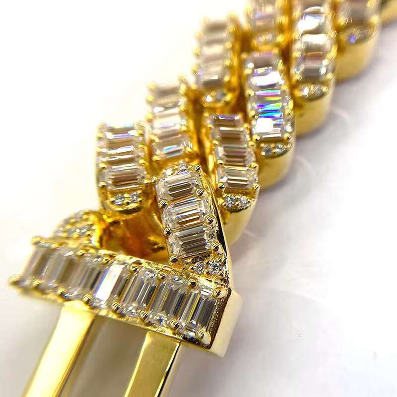 Hip Hop Bling Moissanite 925 Silver Bracelets Cuban Jewellery Bracelet for Women