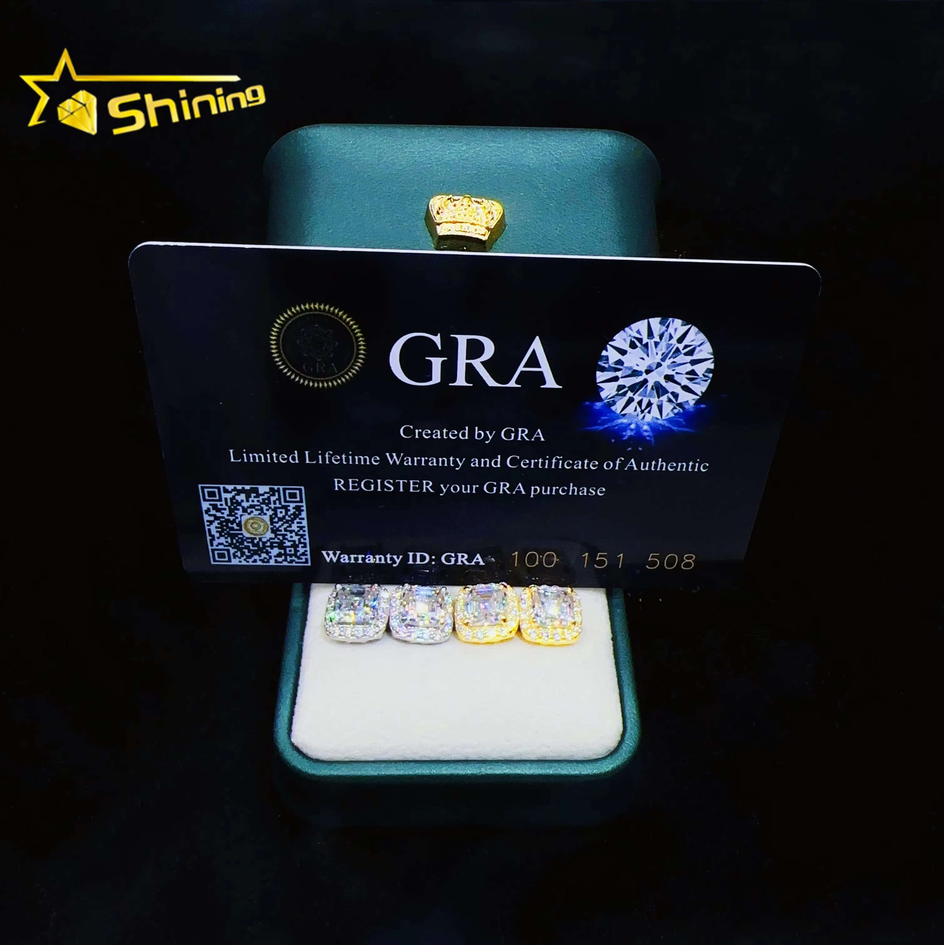 Pass Tester Diamond Earrings Hip Hop Jewelry Silver 925 Lab Diamond VVS Moissanite Iced Out Stud Earrings