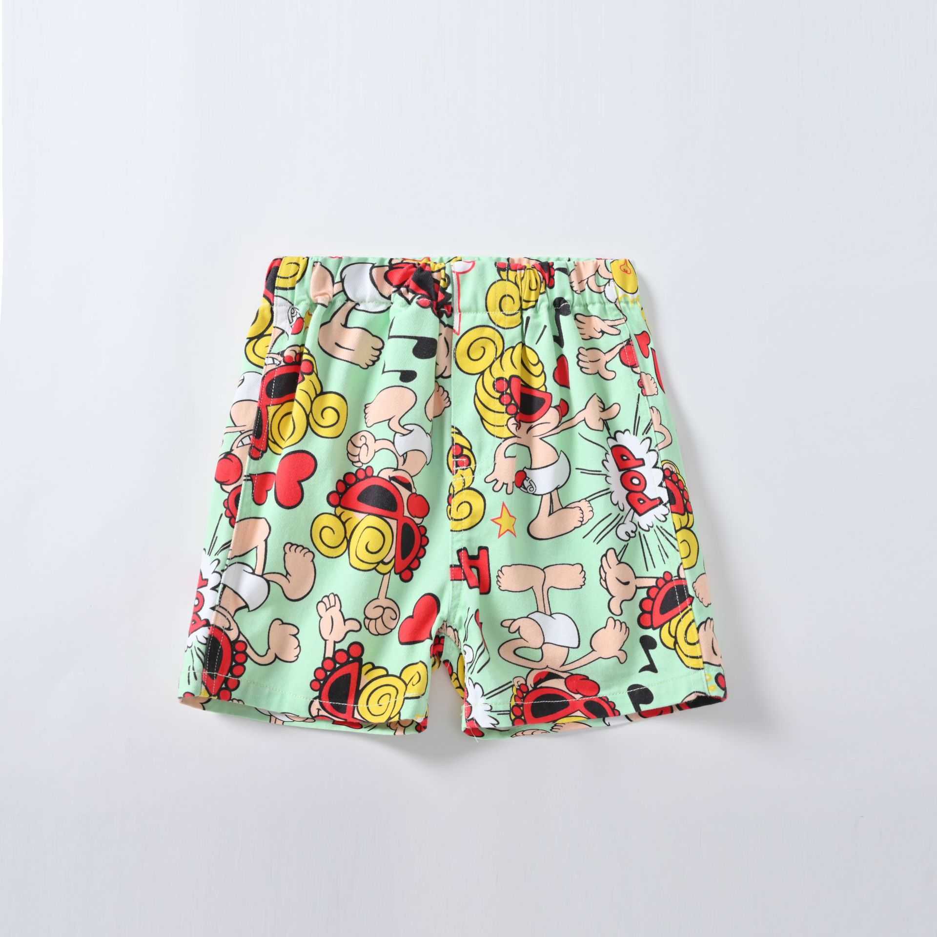 Childrens Casual Shorts Summer New Style Mens and Womens Cotton Five Quarter Pants Cartoon Full Print Trendy Shorts Dance Shorts Y250430Q3A1
