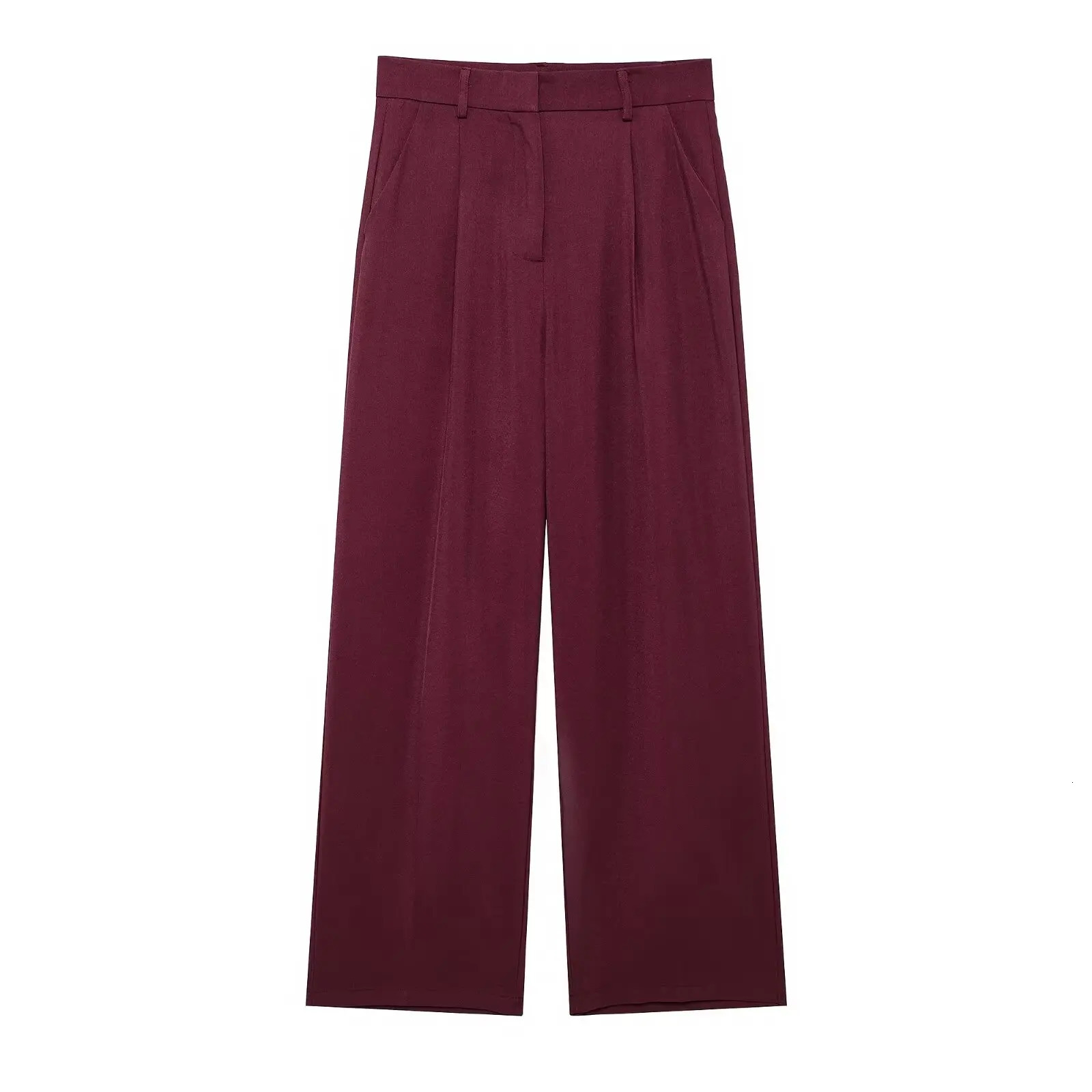 UNIZERA Womens Ankora Red Double Chest Set Jacket High Waist Pants Autumn 250530
