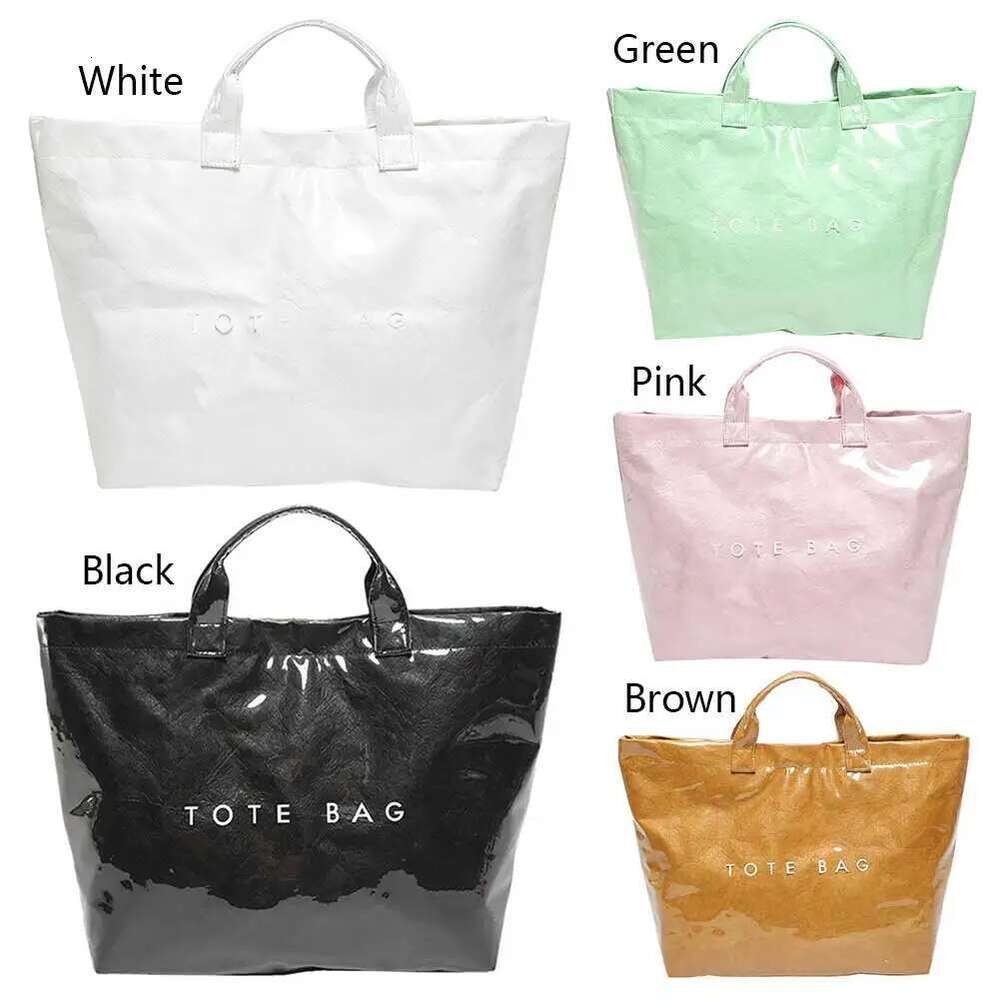 designer bag Large Capacity Fashion Tote PVC Waterproof Transparent Jelly Bag With Handles Trendy Vintage Casual Letter Print Handbag