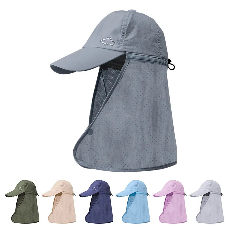 Quick-dry Sun Hats for Men Women Detachable Shawl Neck Protection Adult Baseball Cap Outdoor Spring Summer Hat for Teenagers 250430