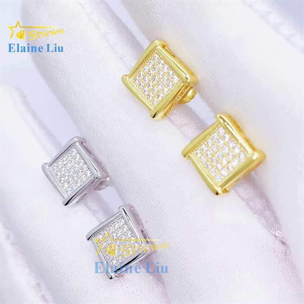 Pass Diamond Tester Fashion Wholesale Jewelry Luxury S925 Sterling Silver Vvs Moissanite Stud Earrings