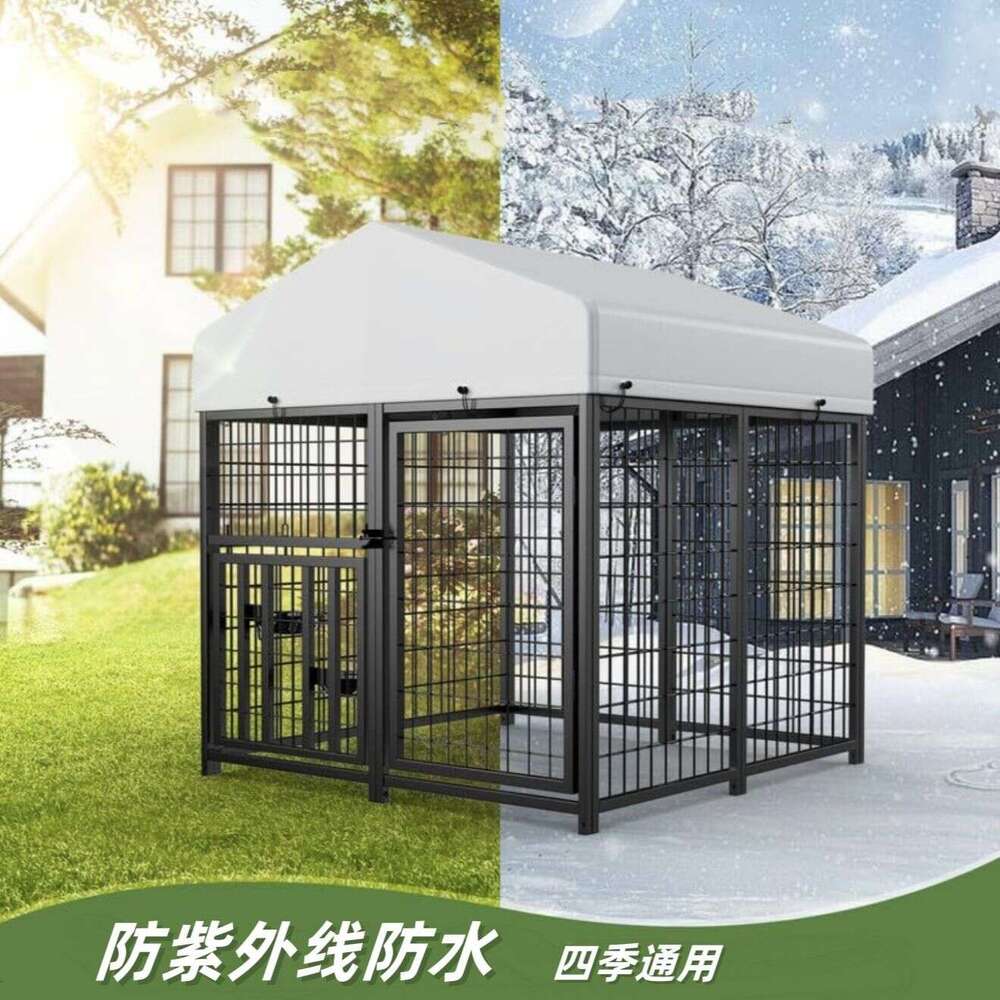 Large cage with roof, cage, windproof, rain proof, UV blocking, outdoor chicken, rabbit, dog shed, home