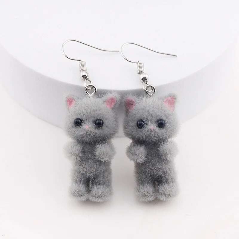 ZAKOL Sweet Three-Dimensional Plush Cute Flocked Versatile Hook Earrings Animal Drop Earring For Women Girls Jewelry Gift