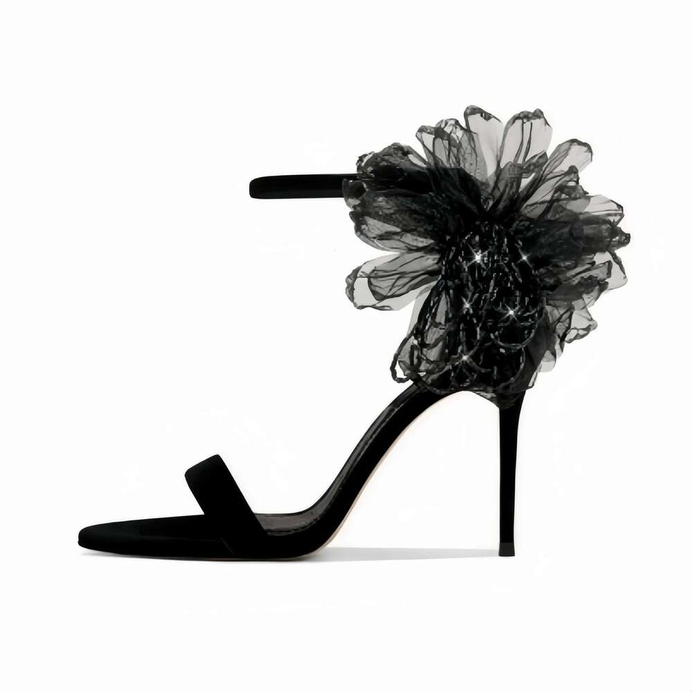 Quality Shoes Sexy Heels Flower High Heel Sandal Buckle Ankle Strap Sandals Fashion Party Women Shoe