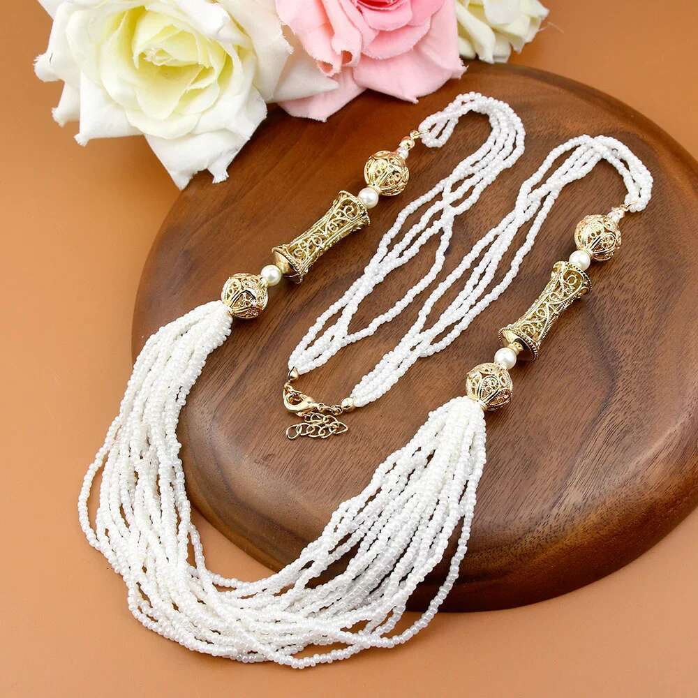 Sunspicems Multilayer Beads Chain For Women Algeria Moroccan Bride Wedding Jewelry Gold Color Caftan Choker Necklace