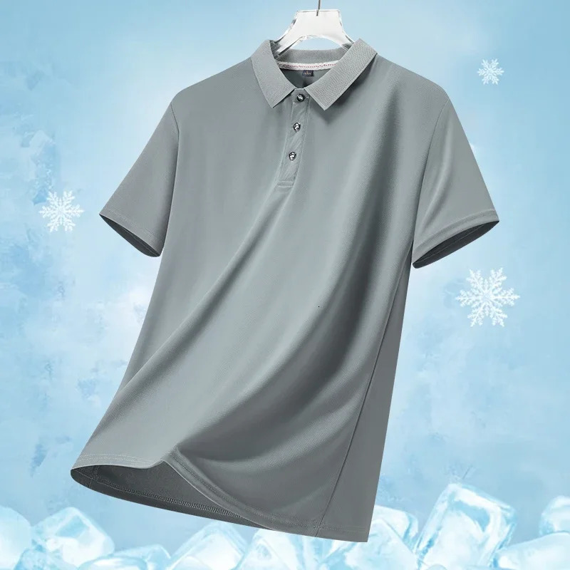 selling Mens Polo Shirt Summer Casual Breathable Business Polo Shirt Mens Solid Color High Quality Short Sleeve T-shirt 250428