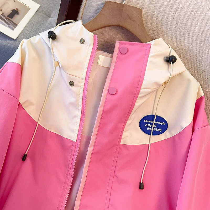 Itolin Pink Womens Casual Jacket Long Sleeve Collar Black Attack Autumn Collection 250428