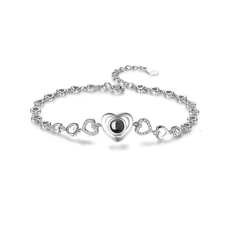 Personalized Po Custom Jewelry A Variety Of Heart-Shaped Steel Projection Bracelets Commemorative Gifts For Women 250430