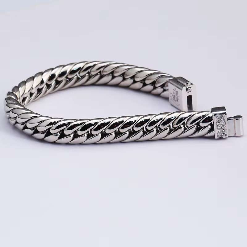 Miami Men Cuban Bracelet VVS Moissanite Cuban Link Chain Punk Gold Plated Hip Hop Diamond Bracelet S925 Sterling Silver Bracelet