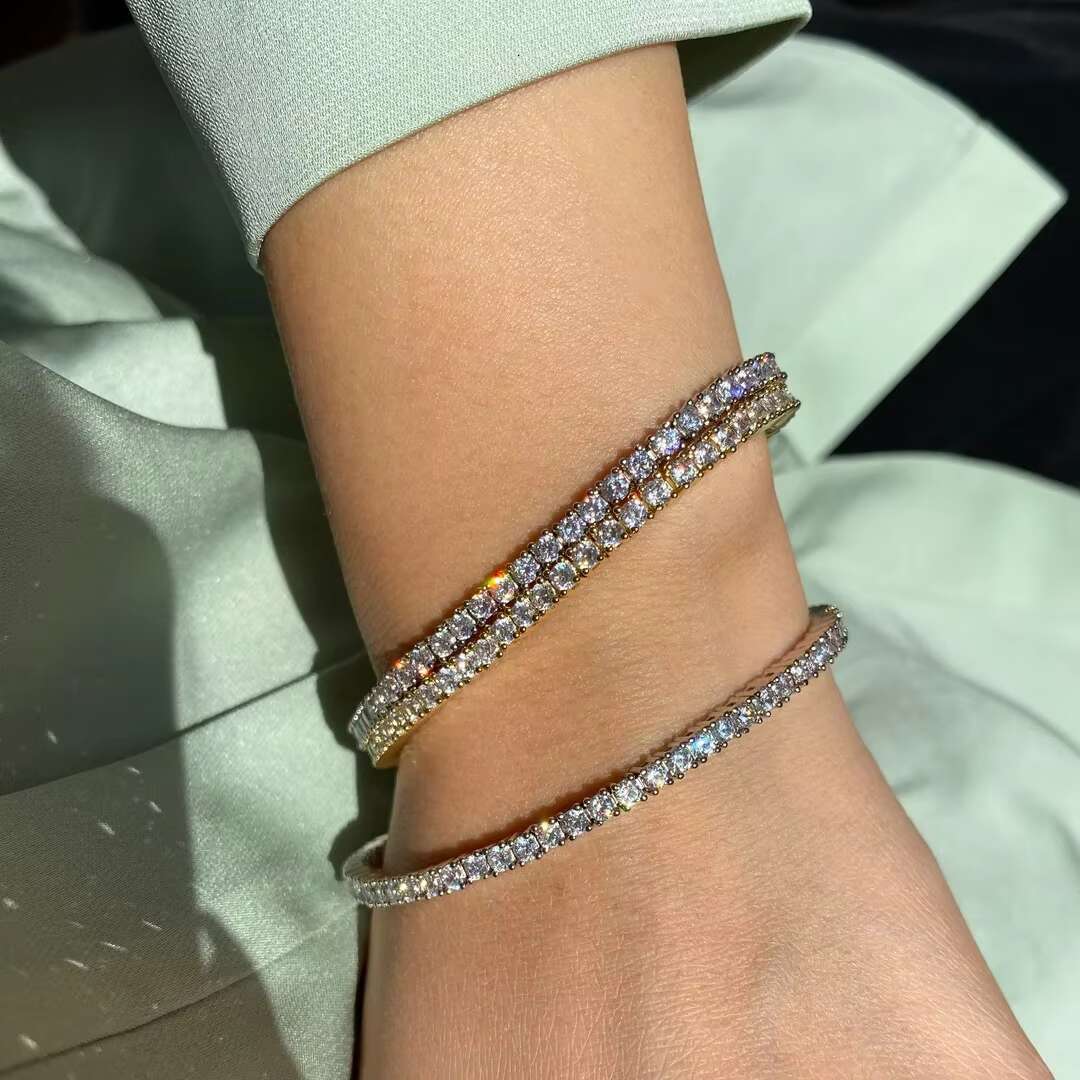 Fine Jewelry IGI Certified 14K 18k 22k Gold Tennis Bracelet Diamond Customized Bracelet for Women Gift