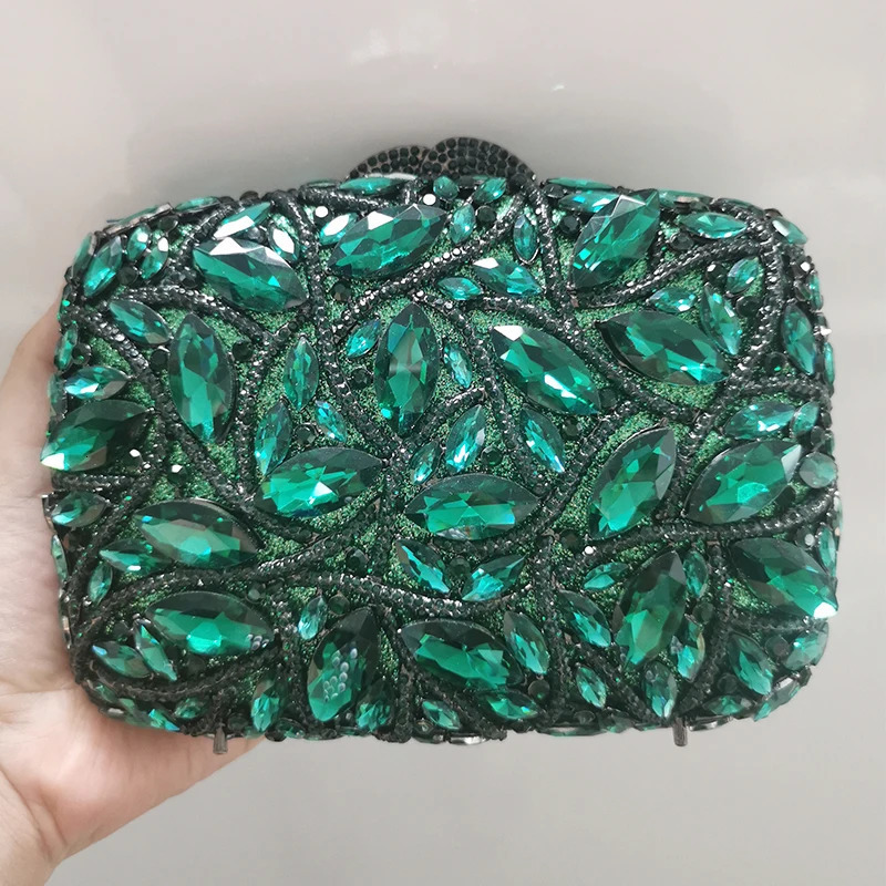 Big AB Crystal Clutch Wallet Gold Metal Late Wedding Bridal Handbag 100 Handmade Womens Diamond Bag 250428