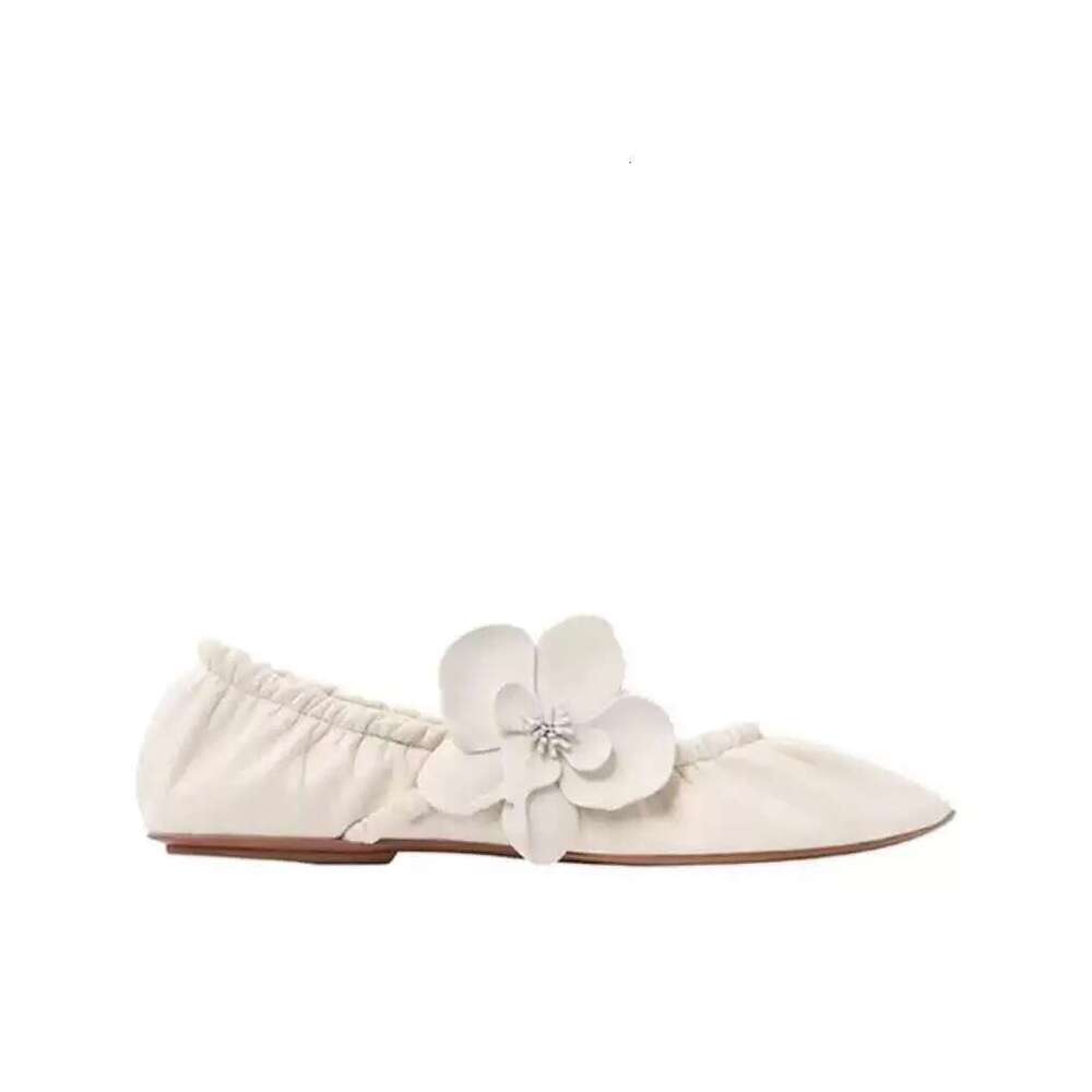 New Catwalk Flat Flower Mary Jane Elastic Band Casual Elegant Ballet Slip on Women's Shoes