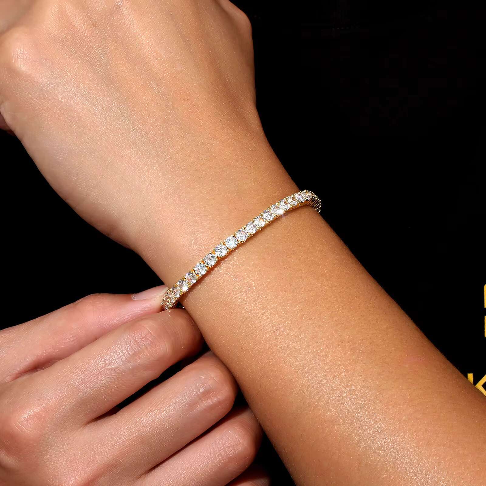 3mm 4mm Tennis Bracelet Women Men 14K White Gold Plated 5A Cubic Zirconia Birthday Christmas Gift Iced Out Hip Hop Jewelry Chain