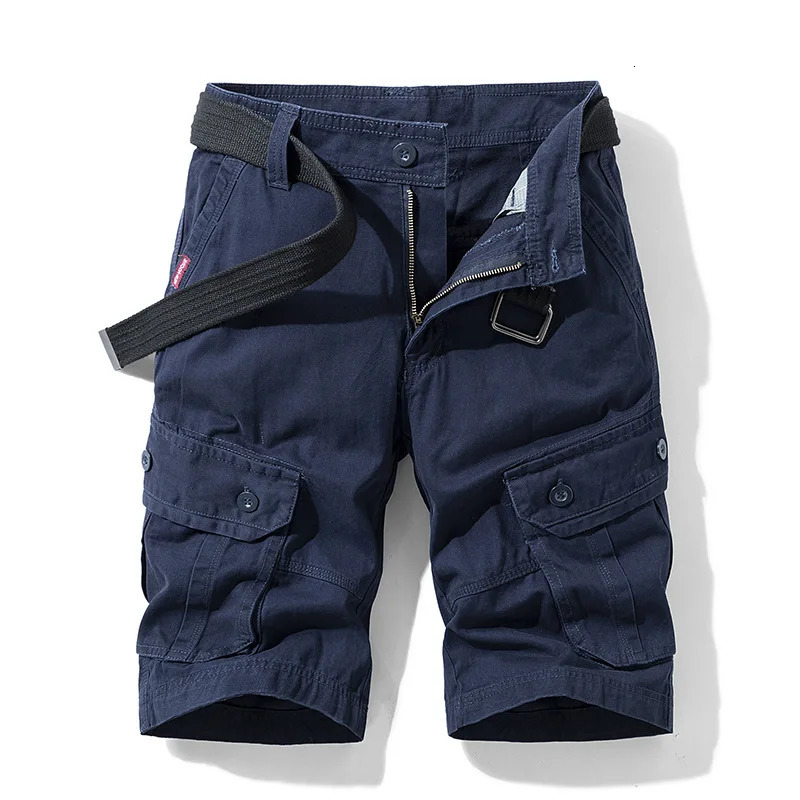 Product knee shorts mens sports and leisure cotton product relaxed fit multi pocket clothing 250425