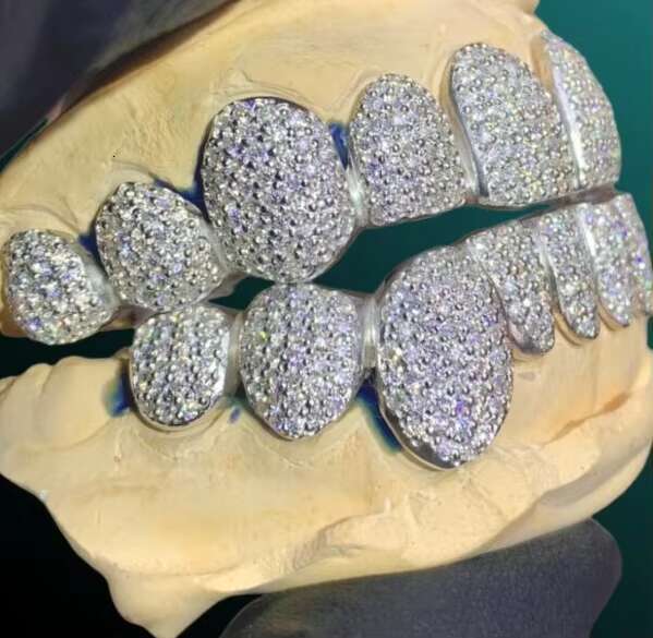 Excellent Quality Most Expensive Silver Teeth Studded Moissanite Diamond Teeth Available at Affordable Price