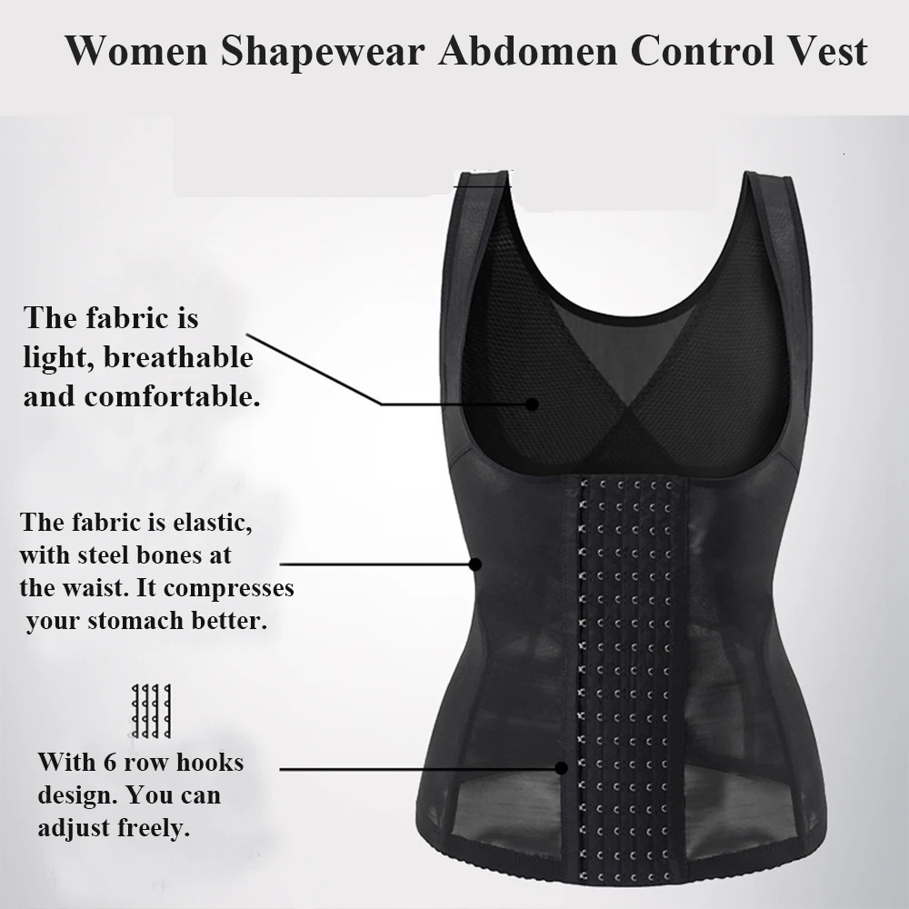 A shaping abdominal control top suitable for women high compression vest in size 250430