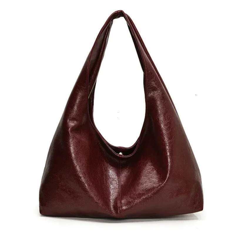 Large Capacity PU Leather Hobo Underarm Bags Autumn Winter Shoulder Bag For Women 2025 New Trend Y2k Handbags And Purses Tote