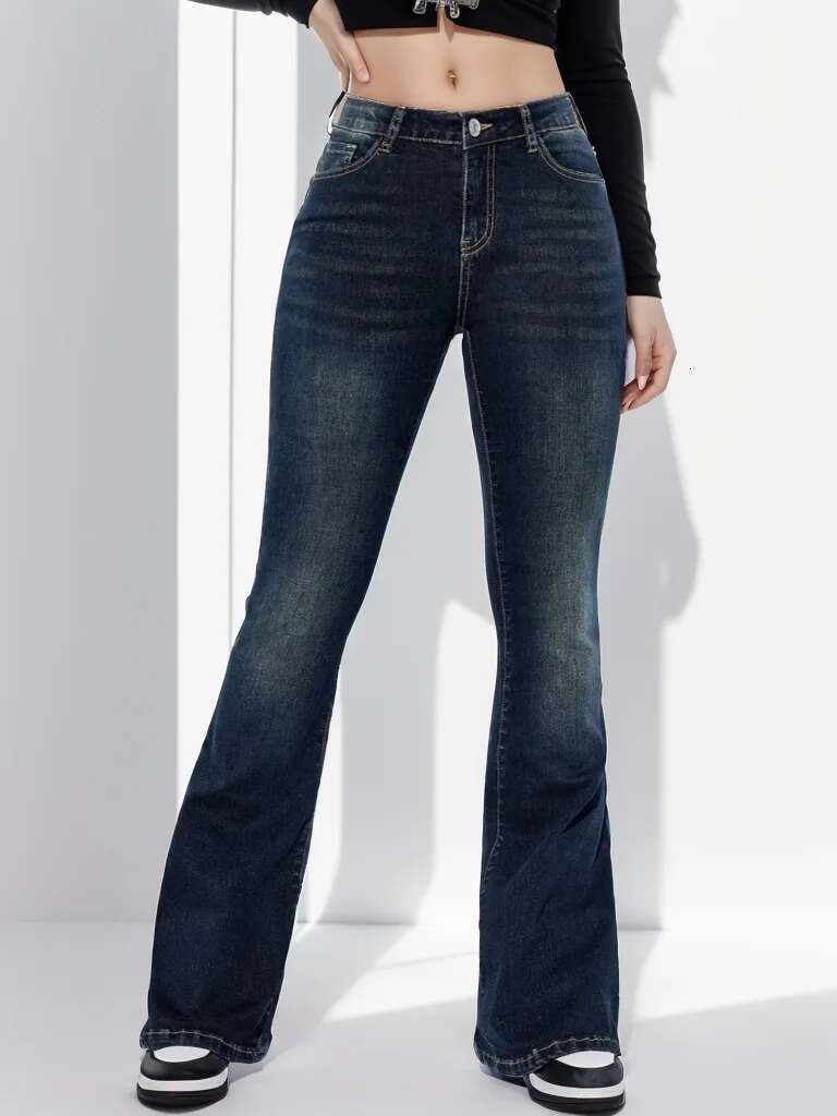 summer Autumn and spring High Stretch Boot Cut Jeans for Women Fashion Slim Denim Flare Pants Casual Ladies Trousers S-2XL