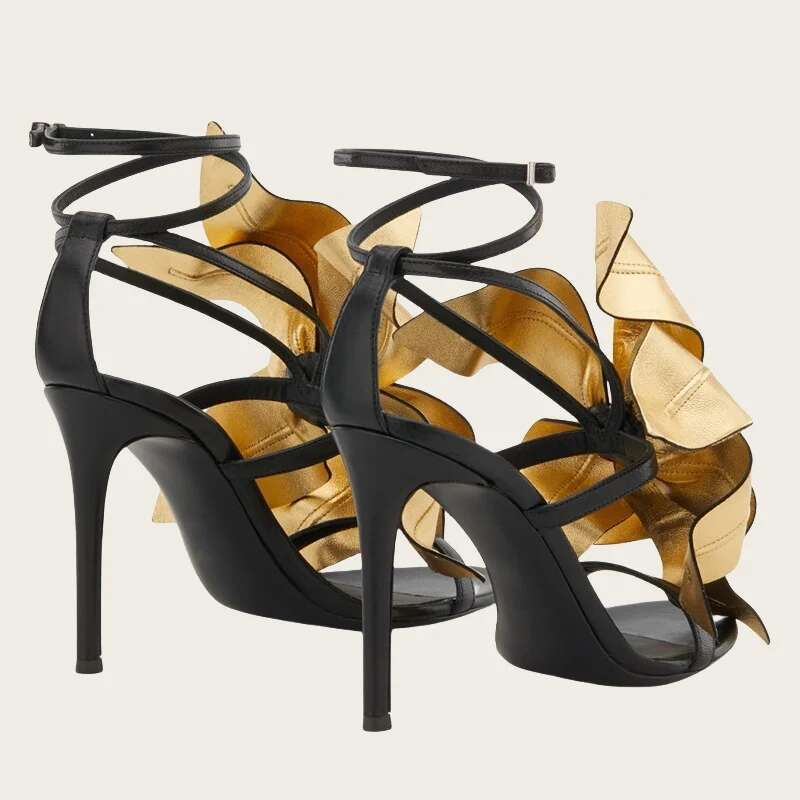 New Heel Sandals Elegant Sexy Flower Design Fashionable Shoes Party Banquet Women High Heels