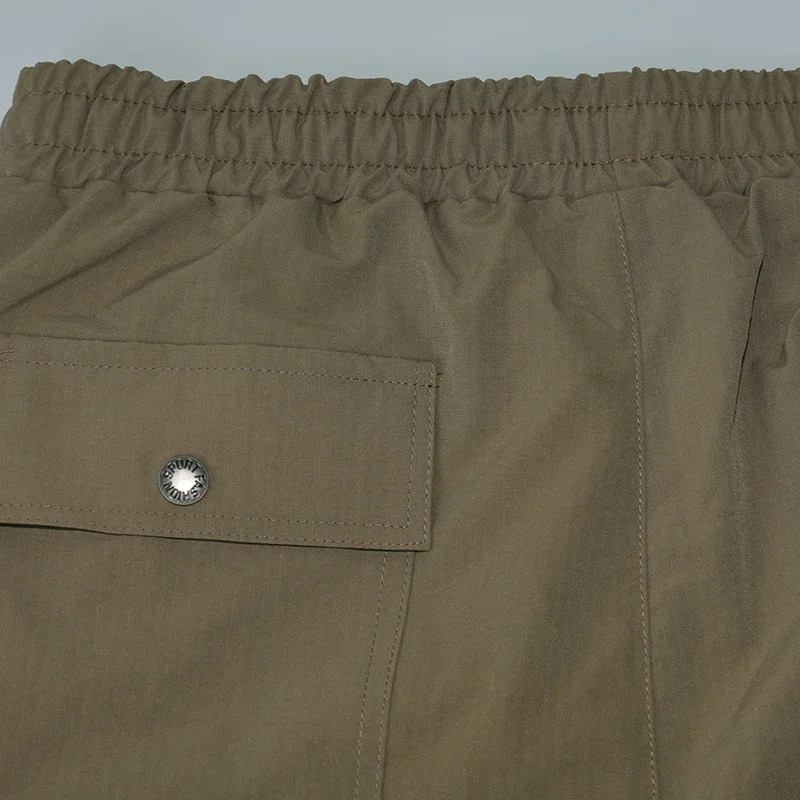Summer mens loose leisure tactics slow jogging elastic waist multiple pockets cargo short distance running suitable for work and hiking 250425