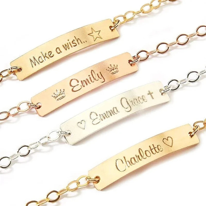 letter Bracelet Baby Jewelry Custom Name Bracelets Gold Charm Child ID Stainless Bracelet Kids Customized Nameplate Bangles 250430