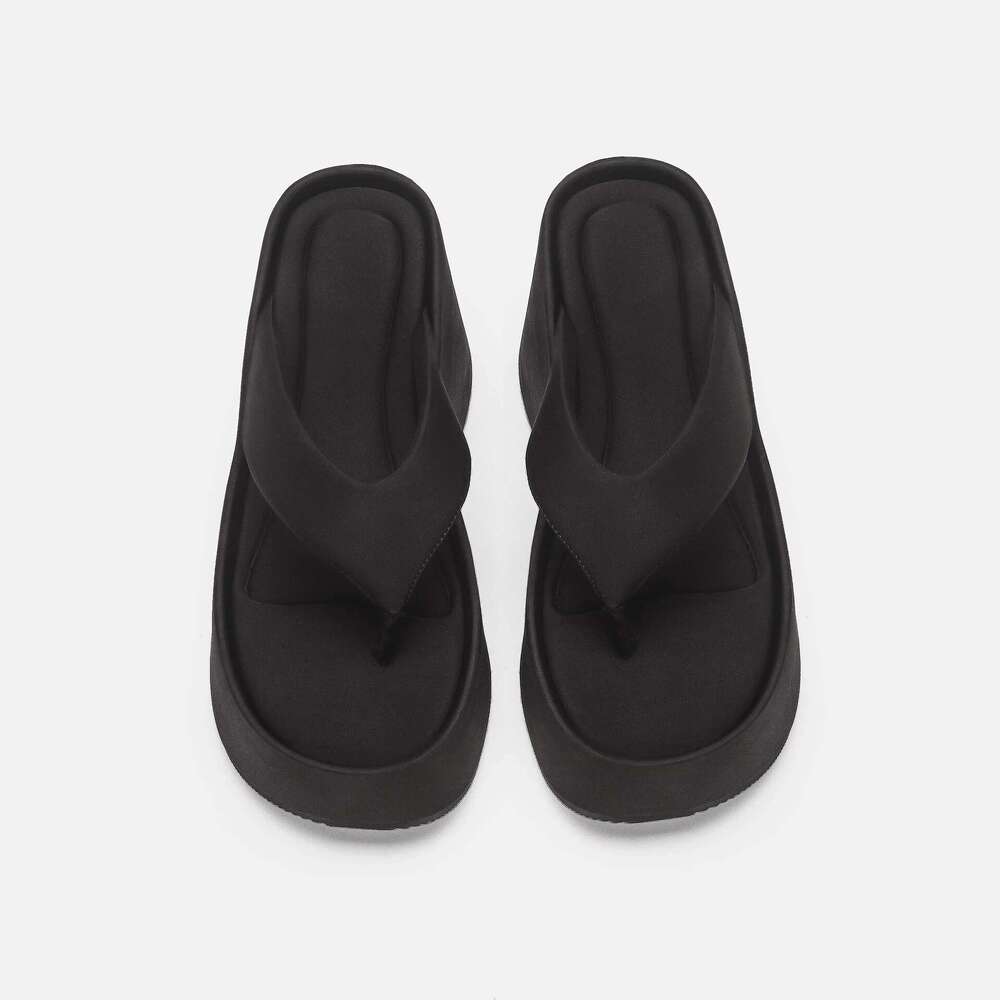 Fashion Toe Clip Slippers Outdoor Slip-on Women's Sandals Wedge Heels Women Platform Party Height Increasing Shoes