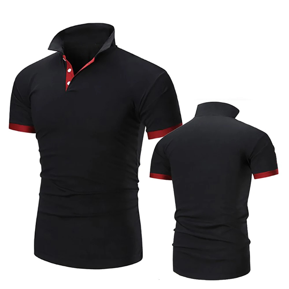 Summer mens collar hollow short sleeved polo shirt breathable business Tshirt clothing 250530