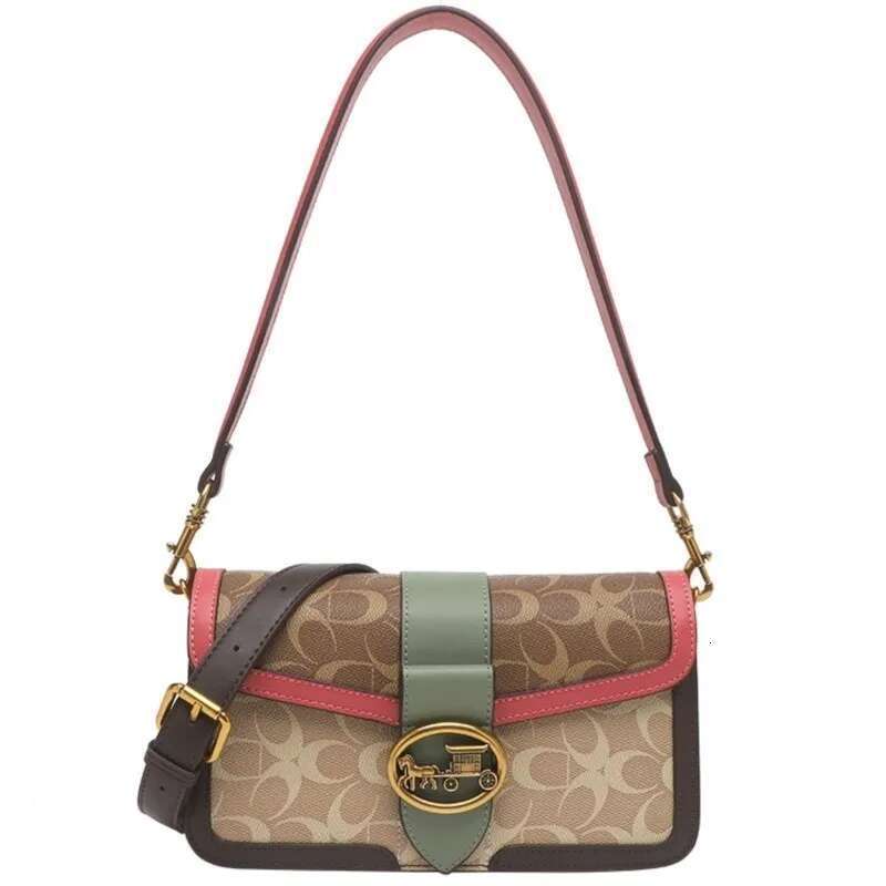 Women's 2025 New Retro Small Square Bag High End Light Print Contrast Color Minimalist Fashion One Shoulder Crossbody