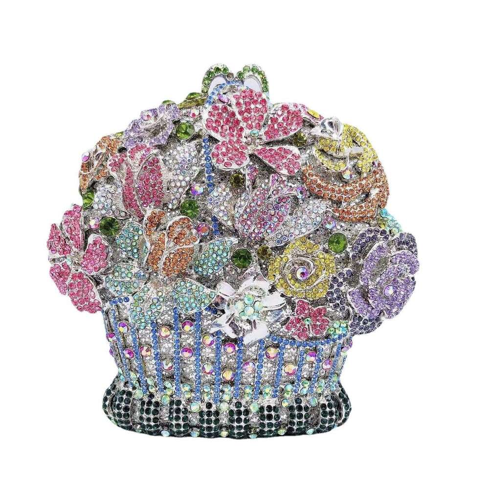 Dinner Bag BL Package Hollow Metal Crystal Banquet Diamond Set Handheld Package Flower Basket Package KQ