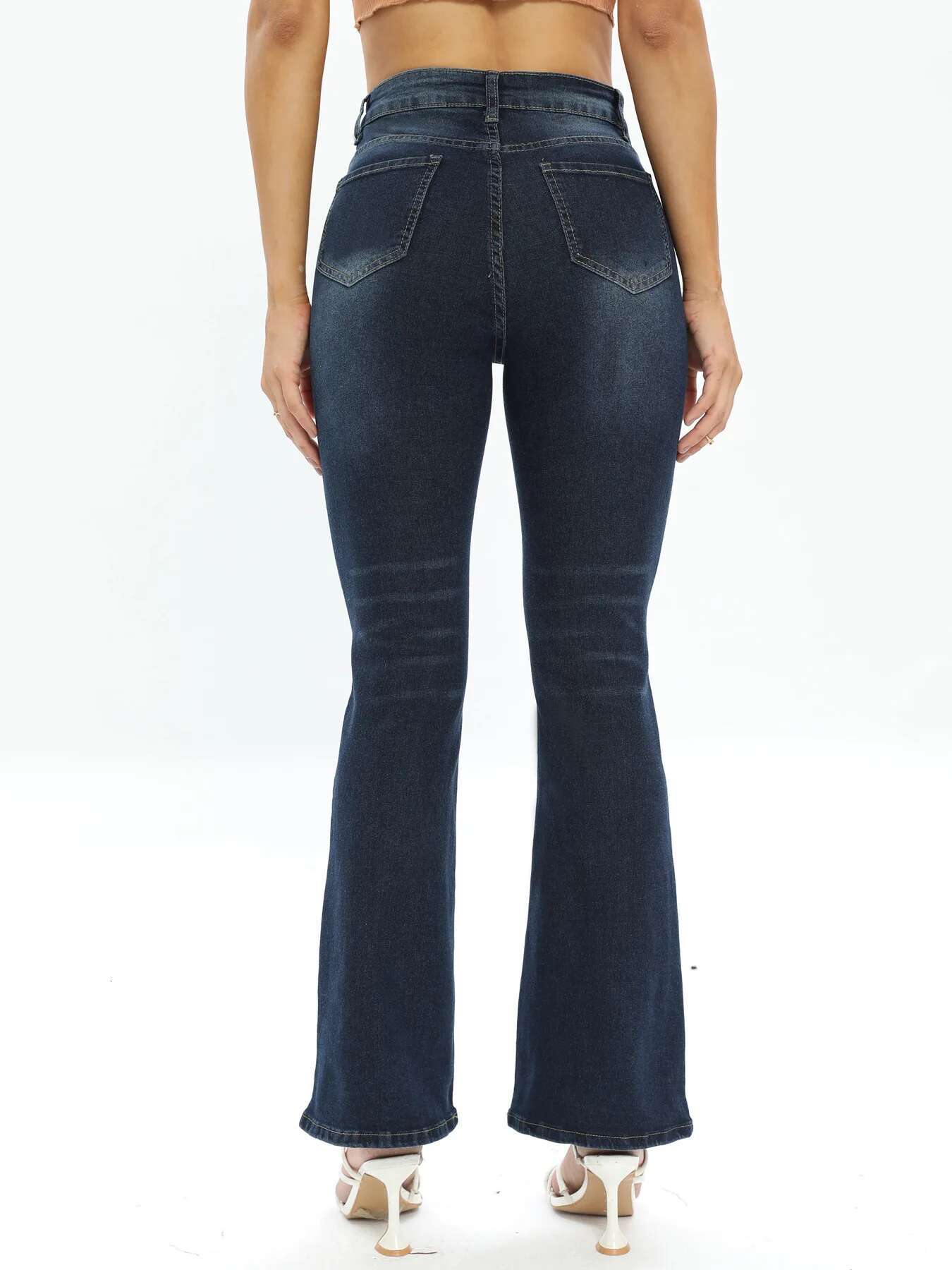 summer Autumn and spring High Stretch Boot Cut Jeans for Women Fashion Slim Denim Flare Pants Casual Ladies Trousers S-2XL