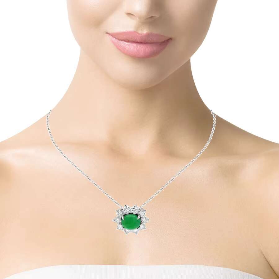 Qinglong Jewelry Fashion Jewelry Necklaces Women Gift Gemstone Heart Pendant Jewelry Custom Fancy Shape Diamond Necklace
