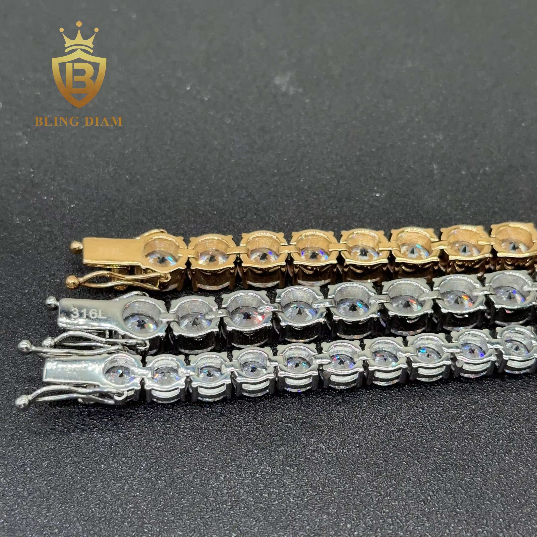 Direct Sale 8mm 10mm 316L Stainless Steel Tennis Chain 5a+ Cz Diamond Hiphop Tennis Necklace Bracelets