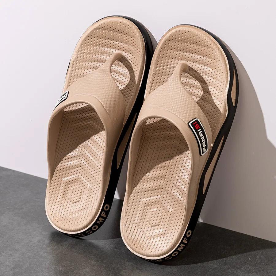 Fashion Mens Slippers Summer Outdoor Flip Flops Non-slip Indoor Bathroom Couple Leisure Beach Shoes Sandals 250428