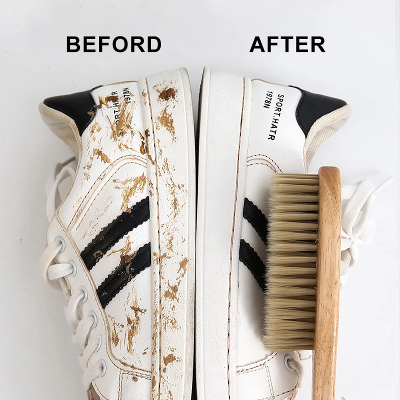 Shoe cleaning brush laundry brush rubber wood brush soft brush non damaging to shoes clothing household cleaning tools 250425