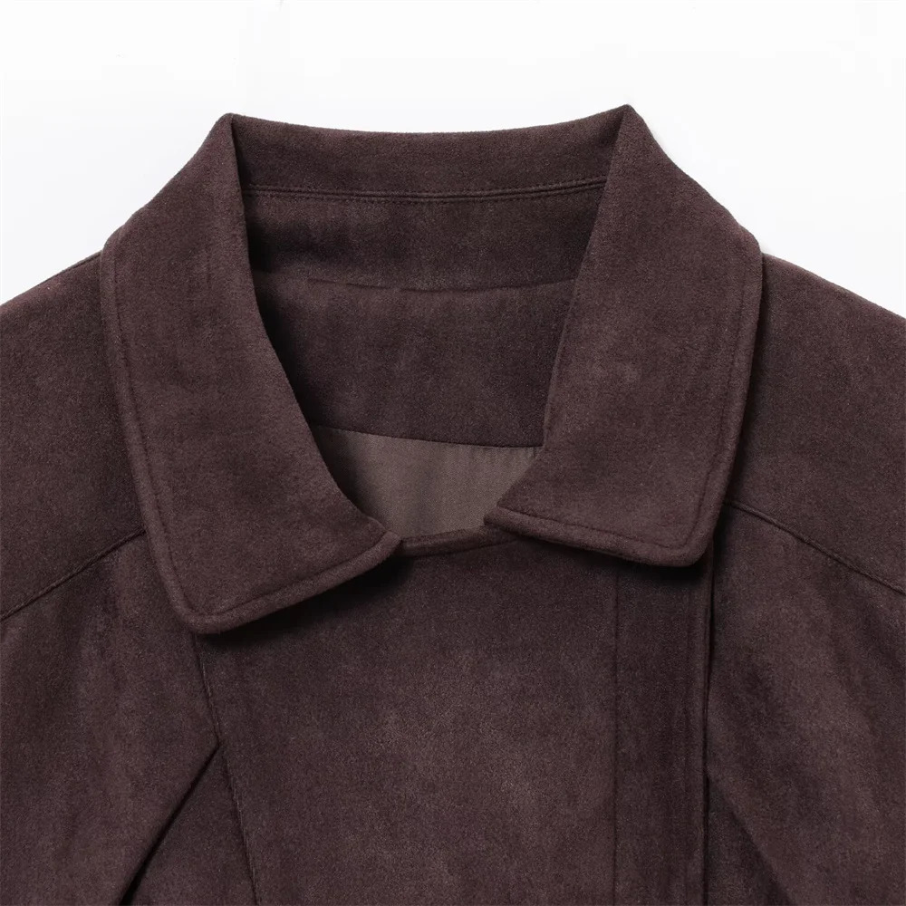 UNIZERA Womens SpringSummer Fashionable Simple and Versatile Suede Belt Motorcycle Style Jacket 250428