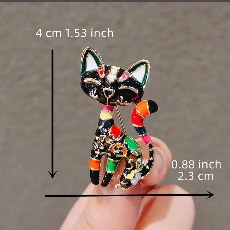 Cute Kitten Oil Painting Brooch, Girl Student Collar, Enamel Buckle, Clothing, Backpack, Pin, Metal Cat Animal Accessories