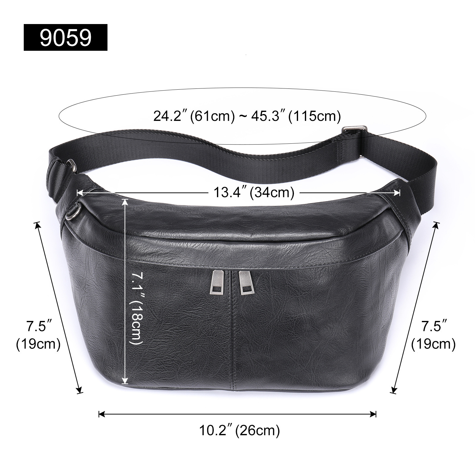 Maronite Trendy Fashion Top layer Cowhide Men's Chest Wear resistant Large Capacity Outdoor Genuine Leather Waist Bag for Men