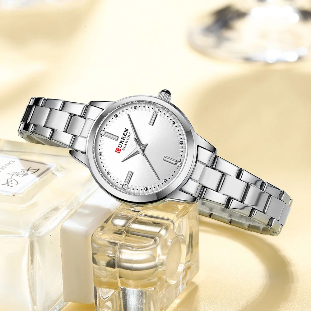 CURREN original quartz womens watch fashionable and elegant womens watch stainless steel waterproof womens watch 250425