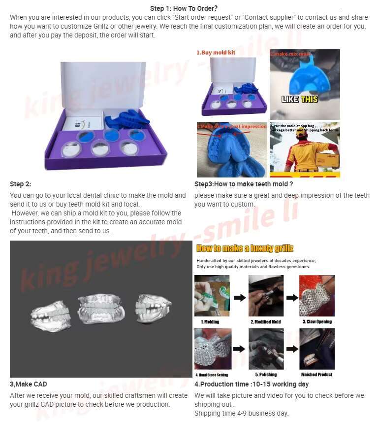 Custom Made Teeth Grillz Jewelry Vvs Moissanite Diamond Teeth Grillz 10k 14k 18k Gold Silver Iced Out Grillz for Teeth