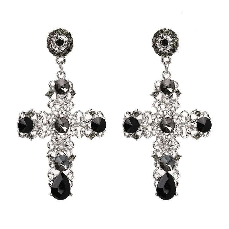 2022 Pop Vintage Baroque Cross Personality Exaggerated Earrings For Women Fashion Earring Birthday Party Jewelry Gifts