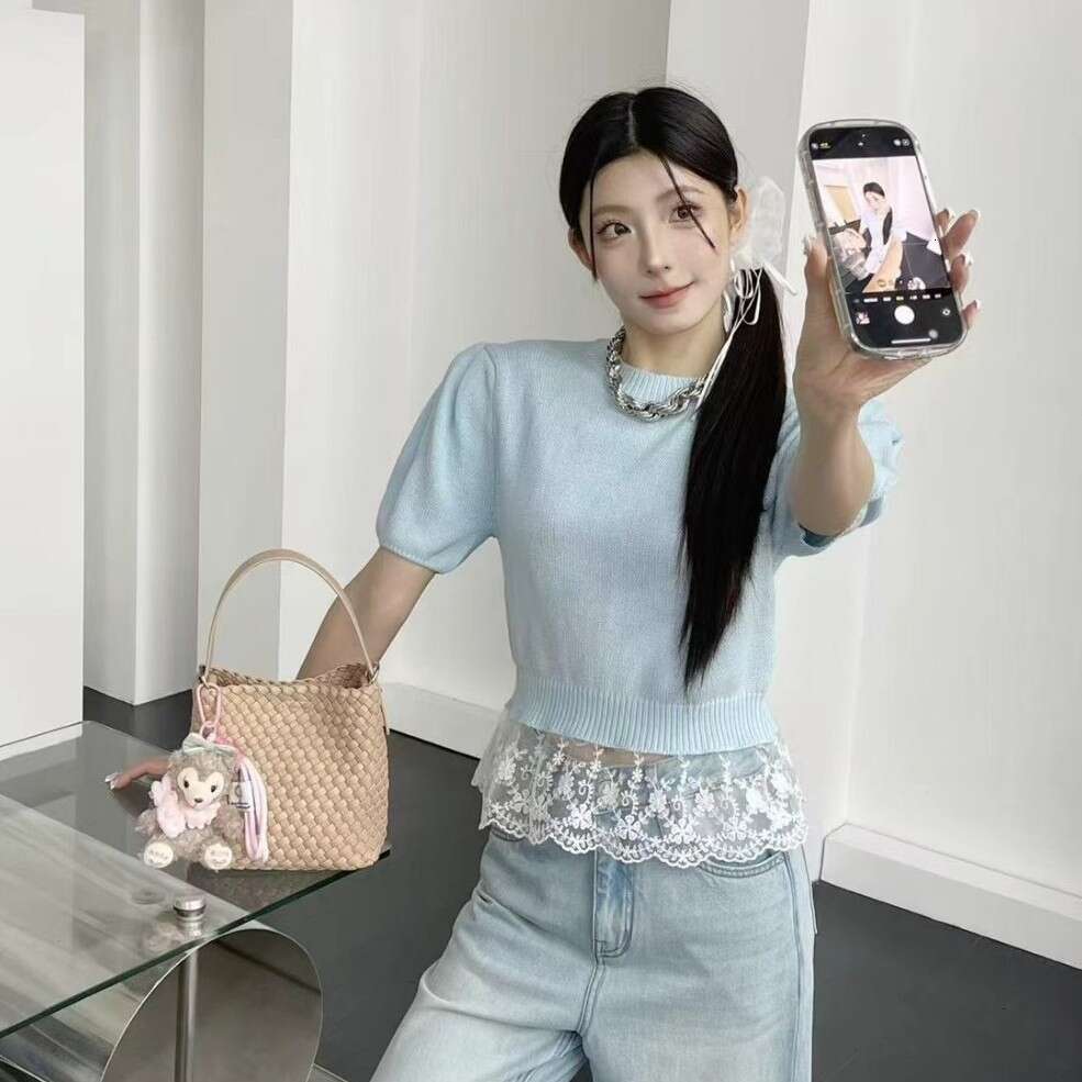 2025 new high-end handmade woven large capacity single shoulder tote underarm bag, water bucket bag