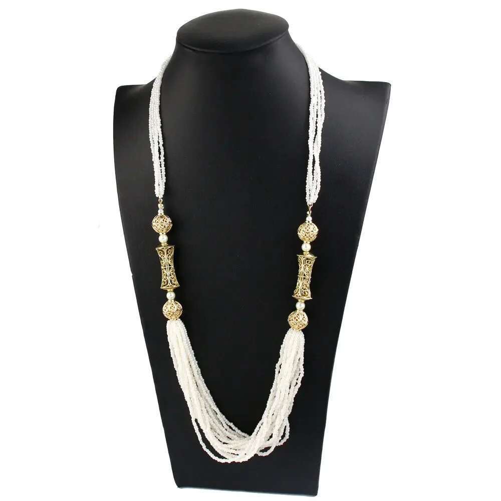 Sunspicems Multilayer Beads Chain For Women Algeria Moroccan Bride Wedding Jewelry Gold Color Caftan Choker Necklace